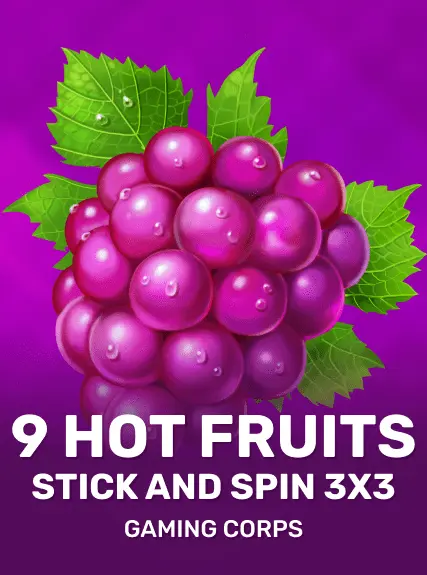 9 Hot Fruits Stick and Spin 3x3